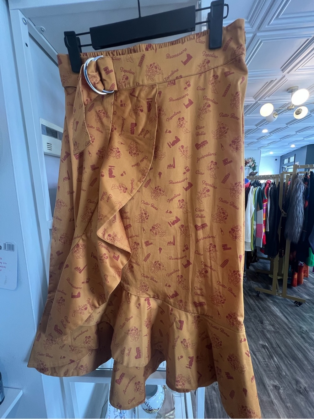 Disney parks Epcot Italy Topolino mustard skirt NWT